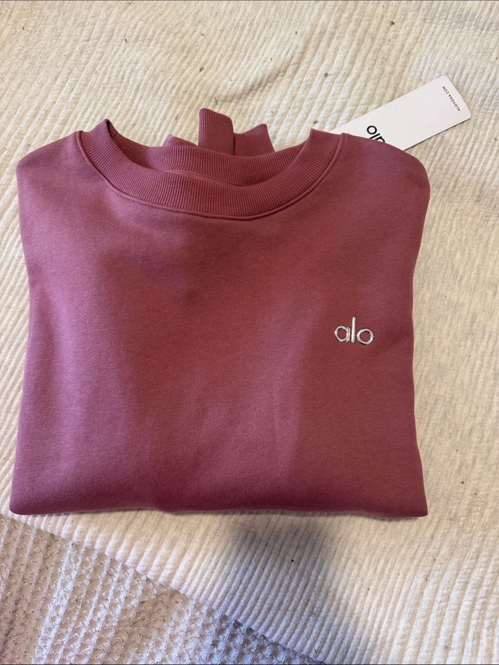 Alo Cozy Crewneck Sweatshirt in Deep Mauve